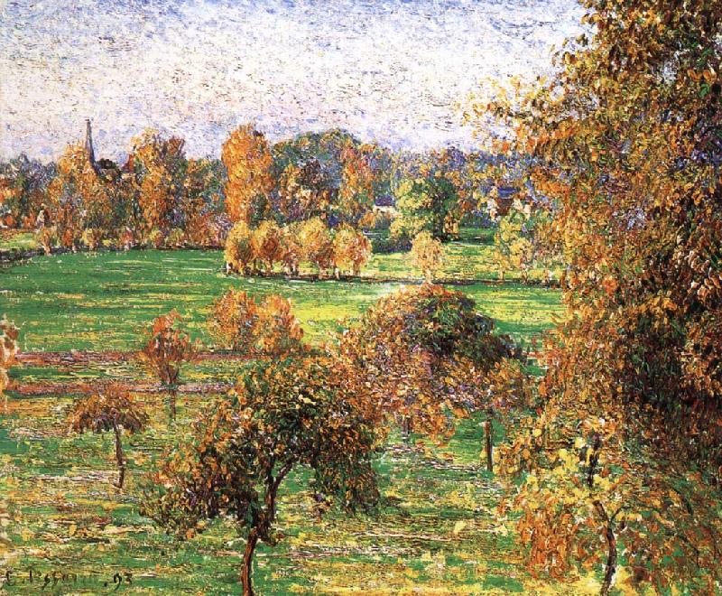 Camille Pissarro Autumn morning, a large walnut France oil painting art